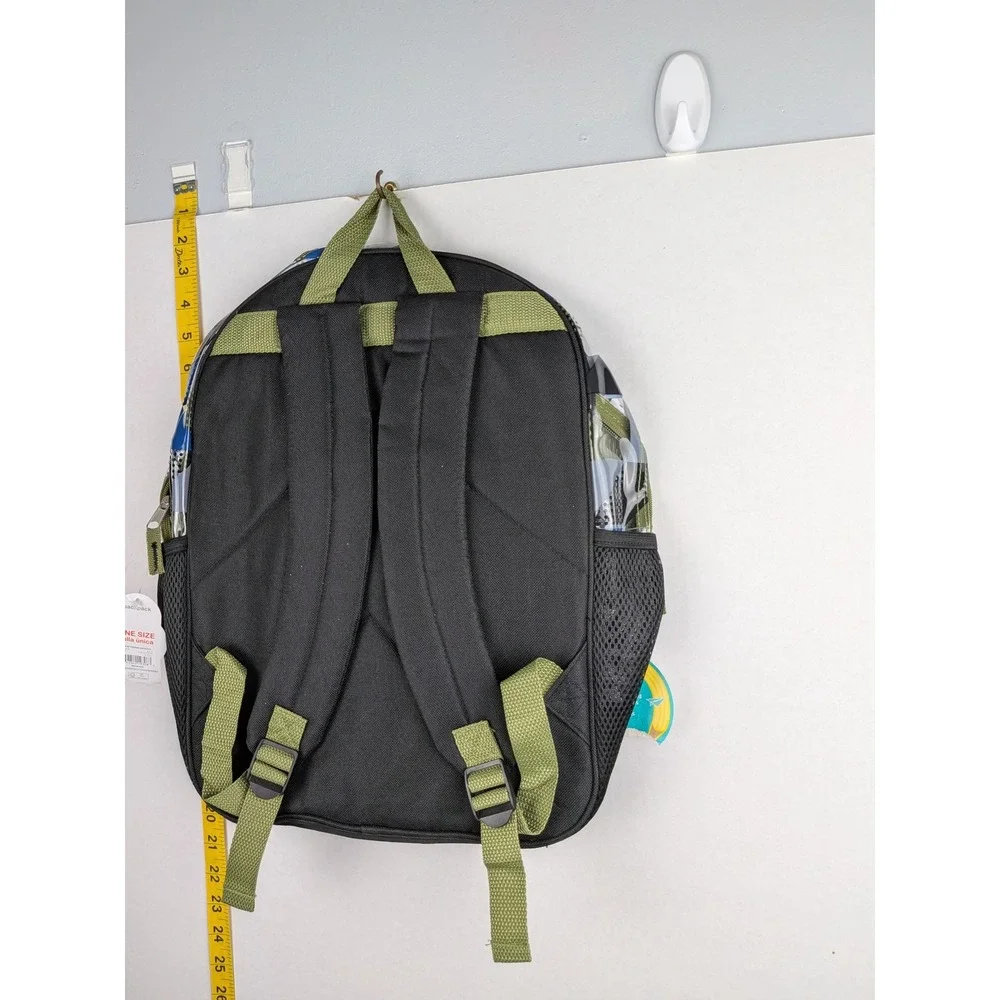 Wonder Nation Kids Clear Geometric Triangle Print Backpack Blue Green New